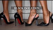 Luxury Designer BLACK Shoes | Lookbook | Christian Louboutin + Versace + Valentino | (Shoes Try-on)