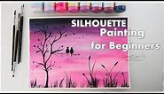 BEGINNERS Silhouette Painting Technique ♡ Basic Easy Step by Step ♡ Maremi's Small Art ♡