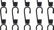TIHOOD 15PCS 3/8 Inch Plastic-Coated Bungee Shock Cord Hook Spiral Wire Hooks End for Elastic Rope Strapping Tape (Without Bungee Cords)
