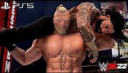 WWE 2K22 - Brock Lesnar vs. Roman Reigns - WrestleMania 38 Main Event Full Match PS5 Gameplay | 4K
