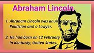 10 Lines on Abraham Lincoln in English !! Short Essay on Abraham Lincoln!! Ashwin's World