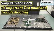 Sony KDL 46EX720 TV Important test point and troubleshooting on T con Board