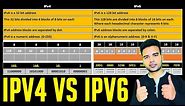 IPV4 vs IPV6 Difference Table and Tutorial | How to convert IPv4 and IPv6 to binary bits | CCNA 2020