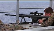 USMC Scout Snipers vs small boat (Barrett M107 .50 BMG Rifles)