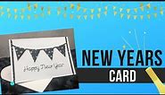 Happy New Year Card Free SVG Cut File for Paper Crafting with Cricut and Silhouette