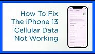 How To Fix The iPhone 13 Cellular Data Not Working Issue (iOS 15)