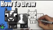 How To Draw a Cute Cartoon Minecraft Cow - EASY Chibi - Step By Step - Kawaii
