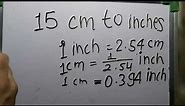 15 Cm(centimetres) to inches