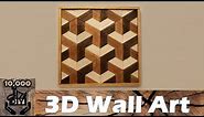 DIY : 3D Illusion Geometric Wooden Wall Art / Reclaimed wood wall art / Wall Accent / Wood Art
