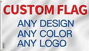 Anley Custom Flag 3x5 Foot Customized Flags Banners - Personalize Print Your Own Logo/Design/Words/Text - Vivid Color, Canvas Header and Double Stitched - Brass Grommets 3 X 5 Ft - Single Sided