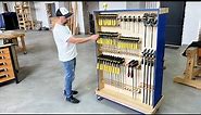 Ultimate Mobile Clamp Rack - Build clamp rack from Plywood / Woodworking DIY