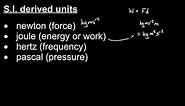 S.I. base units and derived units