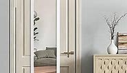 Mirrorize Full Length Over the Door, Long Door Hanging Large Mirrors for Wall Full Body, Shatterproof Tall Floor Mirror, 42"X14", White
