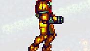 Joe draws 16-bit pixel art Samus in all her power suits from Super Metroid