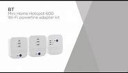 BT Mini Home Hotspot 600 WiFi Powerline Adapter Kit | Product Overview | Currys PC World