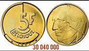 1993 Belgique 5F Coin VALUE + REVIEW Belgium 5 Francs Coin