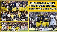 MICHIGAN WINS THE ROSE BOWL. EVERYONE GOES NUTS. (FAN REACTIONS)