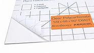 Polycarbonate Plastic Sheet 48" X 96" X 0.118" (1/8", 4x8 ft) Exact, EasyRuler Film, Shatter Resistant, Easier to Cut, Bend, Mold Than Plexiglass. for Robotics, Hobby, Home, DIY, Industrial, Crafts