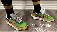 Nike LD Waffle Sacai Green Gusto Multi On Feet + Sizing
