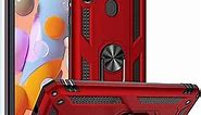 Samsung A11 Case,Galaxy A11 Case, Military Grade Heavy Duty Armor Protection Phone Case Cover with HD Screen Protector Magnetic Ring Kickstand for Samsung Galaxy A11 (Red Military Case)
