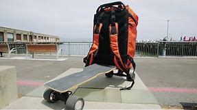 This backpack turns into an electric skateboard