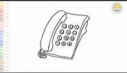 Home Telephone drawing | Draw Landline Phone drawing easy | How to draw Telephone step by step