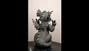 Ebros Whimsical Garden Dragon with Hippie Peace Sign Gesture Statue 10.5" Tall Cute Baby Dragonling Smiling Wide Faux Stone Resin Finish Figurine Home Decor Sculpture