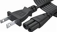 Pwr AC Cable Replacement Power Cord 2 Prong 6 Feet (Black)