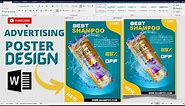 Professional Brand Advertising (AD) Poster design IN Microsoft Word | How to make a AD Poster design