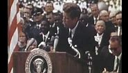 John F. Kennedy's inspirational speech: "We choose to go to the Moon."