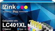 LC401 Compatible Ink Cartridges Replacement for Brother LC401XL LC 401 XL to use with MFC-J1010DW MFC-J1012DW MFC-J1170DW (Black Cyan Magenta Yellow, 4 Pack)