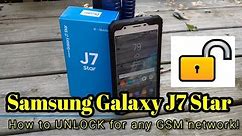 How to unlock Samsung Galaxy J7 Star for any GSM network worldwide!
