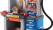 Step2 Deluxe Kids Workbench – Includes 50 Toy Workbench Accessories, Interactive Features for Realistic Pretend Play – Indoor/Outdoor Kids Tool Bench – Dimensions 40.75" H x 34" W x 15" D