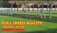 Latihan kecepatan, kelincahan dan koordinasi utk pemain sepakbola.[shuttle run - speed coordination]