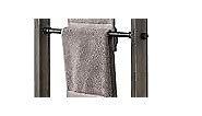 MyGift Wall Mounted Blanket Ladder Farmhouse Gray Wood and Industrial Metal Pipe Towel Hanging Rack