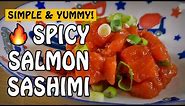 Fish Recipe: How to make SPICY SALMON SASHIMI - Simple, Fast, Tasty! | Fishing with Rod