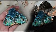 Making a Moth Brooch // Turquoise and Gold Resting Moth