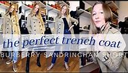 BURBERRY SANDRINGHAM OUTFIT | Burberry Trench Coat Women | FIRST LUXURY PURCHASE 2022 | Short Trench