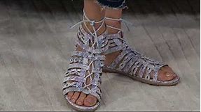 Earth Leather or Suede Lace Up Gladiator Sandals - Tidal on QVC