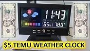$5 #TEMU Desktop Weather Clock Calendar Color Screen With Humidity, Temperature & Alarm