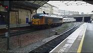 British Trains - Class 69 number 69 008 runs through Huddersfield Station on 10th January 2024
