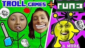 TROLLFACE QUEST + RUN 3 w/ FGTEEV Family! (Weird Riddles & Pranks & Vlog Gameplay)
