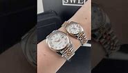 Rolex Datejust Steel Rose Gold White Diamond Dial Watches Review | SwissWatchExpo