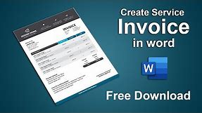 How to Make a service Invoice template in word free download