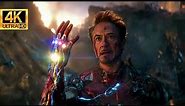 'I am Inevitable' --'And I am Iron Man' Snap Scene Avengers ENDGAME Movie Clip 4K 60fps 2160p