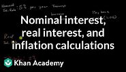 Nominal interest, real interest, and inflation calculations | AP Macroeconomics | Khan Academy
