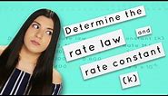 How to Find the Rate Law and Rate Constant (k)