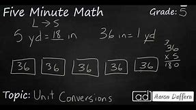 5th Grade Math Unit Conversions