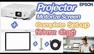 Epson EB-982W WXGA 3LCD Projector | Complete Set-up Projector & Motorize Screen ||सिनेमाघर की छुट्टी