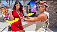I Gave Free Phones To Strangers But Made Them Choose (iPhone VS Galaxy)